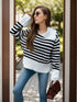 'Waverly' Stripped Oversized Knit Sweater - Celes Fashion